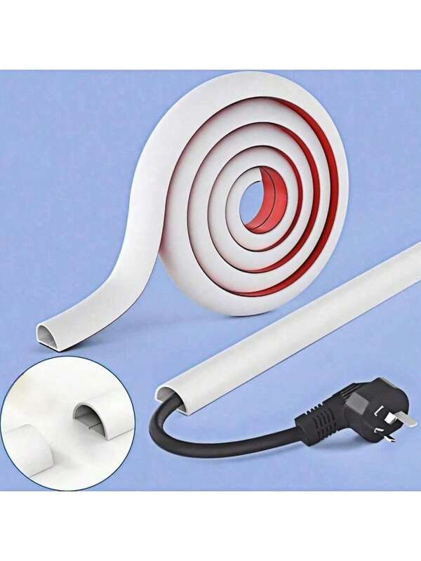 1 pièce Gaine de câble autoadhésive flexible de 2 m x 1,5 cm / 78,74 x 0,59 pouces, conduit de câblage en PVC, cache-câble pour une utilisation domestique et de bureau, recouvre les câbles et les chemins de câbles