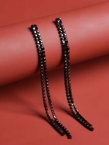 Bông tai dài trang trí bằng Rhinestone - trắng - Xem 13