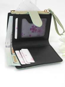 可爱甜美柔美学院风纯色时尚菱格短款精致手拿包开学季拉链学生钱包女钱包女包钱包可爱钱包迷你钱包小钱包