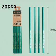 5 支装经典绿木六角铅笔，2B 和 HB 无铅，适用于学生考试、学校和绘画