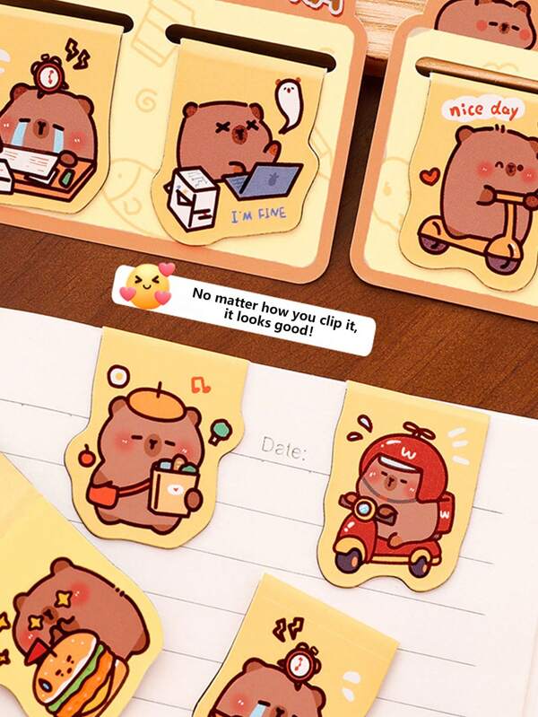 20pcs Adorable Capybara - Shaped Magnetic Bookmarks: Cute Irregular Dual - Page Clips With Cartoon - Style And High - Aesthetic Capybara Magnetic Design, Essential Stationery For Students In Back - To - School Season