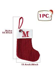 1pc Christmas Knit Monogram Stockings, Small Xmas English Letters Hanging Stockings Socks, Fireplace Decor, Hanging Decor, Christmas Stocking Fillers, Christmas Party Decorations, Party Favors Party Supplies, Christmas Tree Decorations, Christmas Decorations Home, Christmas Decor, Home Decor Room Decor, Christmas Baubles, Christmas Gifts Package, Xmas Decor, 2026 New Year Decor Winter