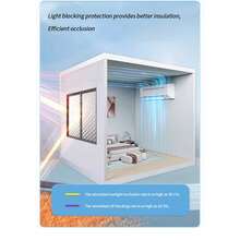 1片全新隔热窗帘，无需打孔，自粘式可移除便携式旅行遮光窗帘，适用于客厅卧室，防风保暖，冬季适用 - 銀黑色 - 查看 4