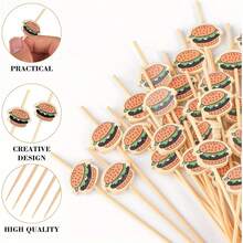200/100/80/50/25/5 pièces Set de brochettes en bambou, piques à fruits en bambou de 12 cm pour fête, anniversaire, mariage, club, fruits, cupcakes, hamburgers, barbecue, amuse-gueules, décoration de table, garniture de desserts et hygiénique