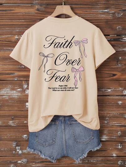 Women's New Round Neck Short Sleeved Plus Size Summer, Casual Style Printed Plus Size Round Neck T-Shirt, Sweet And Gentle Temperament, Slim And Comfortable Summer Tops, Suitable For Daily Casual Wear, Graphic Tees Women, Khaki Colored Top, Summer For Women