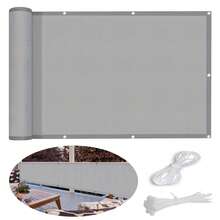 100% Polyester wasserdichter Balkon Sichtschutz - undurchsichtige Zaun Abdeckung, schützt die Privatsphäre, UV-beständig, geeignet für Apartmentgeländer, Außenterrassen, Balkone, Veranden - Verschiedenfarbig - Übersicht 2