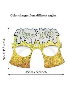 6/12张激光卡纸卡片2026新年派对装饰眼镜新年快乐跨年夜家庭聚会氛围拍照装饰道具 - 彩色 - 查看 5
