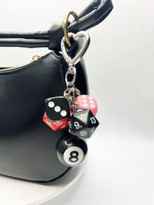 1pc Billiards 8 Ball Keychain Black/Pink/Red Creative Key Chain Personalized Bag Accessories Fun Pendant Bag/Key Universal Ornament Fashion Versatile Backpack Decor Keychain For Bag Car Accessories For Women - Multicolor - View 14