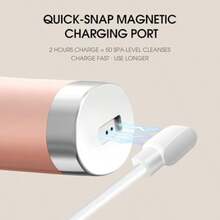 Facial Cleansing BrushSilicone Face Scrubber Pore Scrubber For Women Men IPX7 Waterproof Exfoliating Face Brush Rechargeable Electric Face Scrub Pink - 粉色 - 查看 5