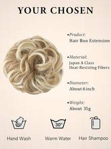 6 Inch Synthetic Hair Bun Extensions Messy Curly Elastic Hair Scrunchies Hairpieces Chignon Donut Updo Hair Pieces For Women - Multicolor - View 2