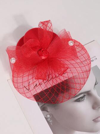 1 szt. Damska ozdoba na głowę na przyjęcie herbaciane, kapelusz ślubny ze spinką do włosów, uroczy dodatek na letnie przyjęcie herbaciane, wesele, imprezę