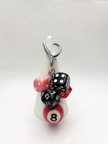 1pc Billiards 8 Ball Keychain Black/Pink/Red Creative Key Chain Personalized Bag Accessories Fun Pendant Bag/Key Universal Ornament Fashion Versatile Backpack Decor Keychain For Bag Car Accessories For Women - Multicolor - View 7