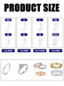 40 件隐形戒指尺寸调节器 - 隐形戒指尺寸调节垫，适合松散的戒指，适合所有手指尺寸 - 隐形耳环尺寸调节器，适合松散的戒指 - 多种手指尺寸，舒适且具有保护性的戒指调节工具 - 彩色 - 查看 8