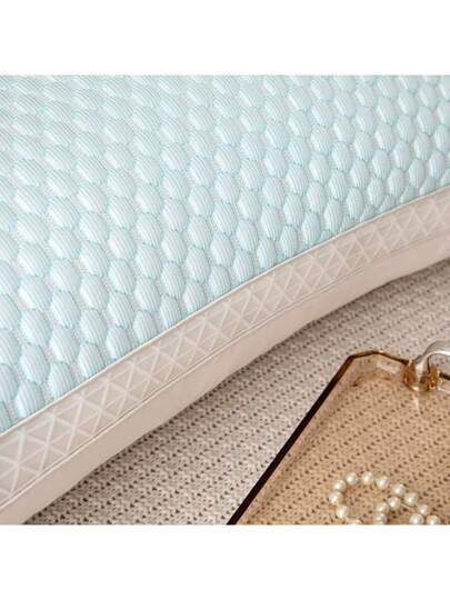 Cooling Kussen Neck Support, Zachte Satijnen Fabric, Breathable Moisture Wicking, Zipper Closure, Blue, Perfect Adults At Home, Bedroom Or Living Room, Sleep Pillow, Com Quilted Texture Fabric Support view 9