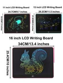 液晶书写板，彩色幼儿涂鸦板绘图板，可擦除可重复使用电子绘图板，适合 3-6 岁男孩和女孩的教育和学习玩具，绘图板，绘图板，液晶书写板，返校