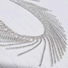 Rhinestone Fringed Trim (Width: 8 Cm/3.15 Inches) - Glass Crystal Fringed Chain For Sewing And Handcrafting, Clear Sparkling Decorative Rhinestones For DIY Clothing, Shoes, Bag Accessories