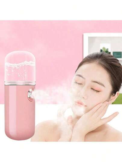 1 件装可充电手持式迷你纳米喷雾器，便携式面部蒸汽加湿器，非常适合学生和办公室女士，电池续航时间长达 3 小时