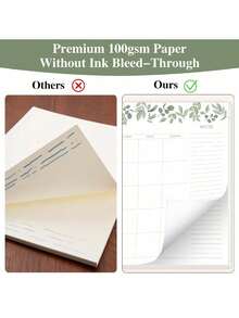 Cuaderno planificador mensual sin fecha, calendario semanal en blanco, 11.4" X 14.7", adecuado como regalo para hombres y mujeres, para la organización del hogar y la oficina - Verde - Ver 8