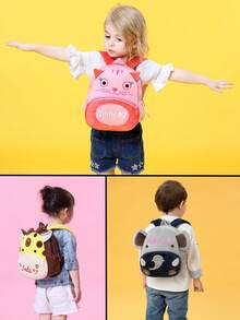 1pc Customized Embroidered Name Backpack, Personalized Embroidered Name School Bag, Birthday Gift, Dinosaur, Tiger, Koala, Cat, Giraffe, Unicorn, Elephant - Embroidered Name + Icon - View 6