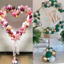16 Piece Elegant Heart-Shaped Balloon Arch Kit - Perfect For Weddings, Valentine's Day, Birthdays, And Engagements Romantic Dates,| Durable Plastic Heart Decoration With Circular Ring Holder(This Product Set Does Not Include Balloons) - 白色 - 查看 10
