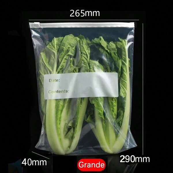 KIT COM 10/20 PCS Sacos Herméticos Para Armazenar Alimentos Reutilizável Congelador Zip Lock