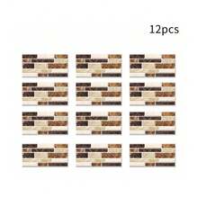 12/25 件 3D 大理石厨房墙贴，水晶光滑防水防油自粘瓷砖贴纸，浴室后挡板贴花，墙贴花，家居装饰乙烯基贴花，春季装饰品让您的家焕然一新，节日装饰贴纸礼物生日毕业 - 黃色 - 查看 14