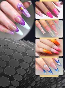 BRIDGESOUND 480 贴纸/20 张，360 贴纸/15 张，240 贴纸/10 张，120 贴纸/5 张，升级版黑色薄膜 16 片固化指甲贴纸，强力双面胶指甲凝胶，UV 凝胶指甲油，DIY 美甲，持久耐用，需要固化。 - 無色 - 查看 7