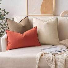 1pc (Pillow Insert Not Included) Comfortable Decorative Sofa Throw Pillow Cover, Suitable For All Seasons, Farmhouse Home Decor For Sofa, Living Room, Bed, Machine Washable Patio Cushion Cover