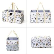 婴儿尿布收纳盒大容量婴儿尿布收纳篮便携式婴儿洗澡篮带手柄多功能婴儿尿布收纳盒带可拆卸隔板适用于家庭 - 彩色 - 查看 4