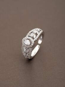 1 套奢华优雅的立方氧化锆小麦设计手链和戒指，适合女性日常和派对佩戴，不包括礼品盒