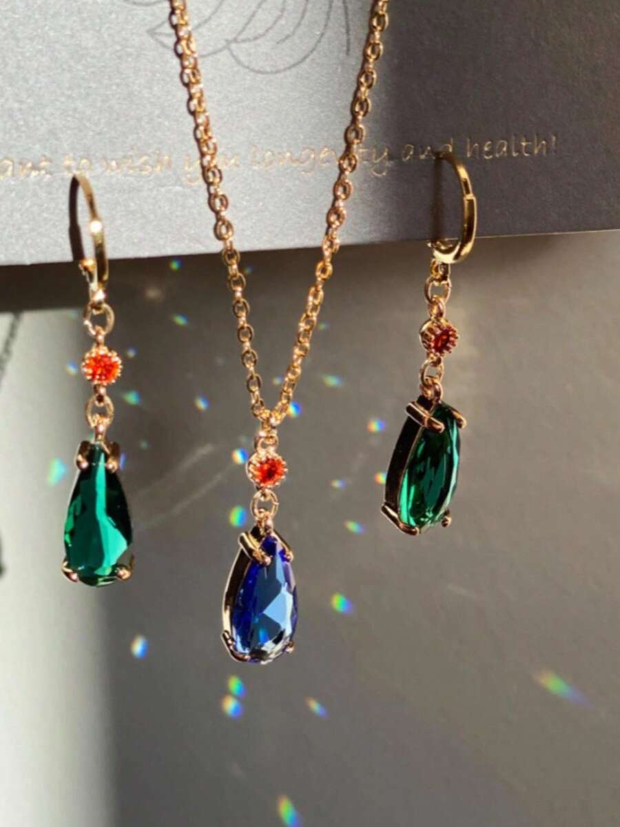 Fashion Howls Necklace Earrings Anime Peripheral Cosplay Earrings For Women Men Girls Jewelry - 項鍊+耳環 - 查看 1