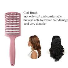 Curl Defining Brush,Curly Hair Comb,Detangling Brush Styling And Curved Vented Brush For Women And Men,Wet Or Dry (Green),Hair Tools,Hair Items,Travel Essential,Travel,Barber,Hairstylist,Barber Accessories,Valentine's Day,Hair Supplies,Hair Stylist,Barbershop,Salon,Vacation Essentials,Hair Products,Barbershop,Valentine's Gift,Travel Essentials For Women,Hair Stylist Tools - Pink - View 4