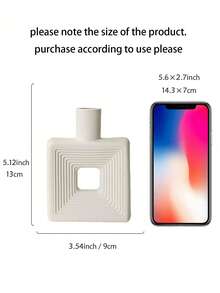 1pc White Square Vase, Home Decor, Minimalist Nordic Bohemian Style, Suitable For Living Room, Bookshelf, Dining Table, Bookcase, Fireplace And Foyer Decoration. Rama Decor - Multicolor - View 11