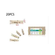 Multi-Functional Wooden Clips, Pine Wood Clothespins, Wooden Laundry Pegs, Wooden Windproof Drying Clips With Round PP Head, For Hanging Clothes, Socks, Pants, Photo DIY - Wood Color - View 10