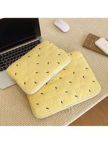 YOONI 韩国 INS 风格彩虹条纹刺绣笔记本电脑内胆包，柔软女孩糖果色 iPad 平板电脑保护套（9.7/10.2/11 英寸），笔记本电脑包（13/14 英寸），防震内袋，适合女孩和学生的可爱礼物，女士笔记本电脑包， 书包，大学必备品，返校必备