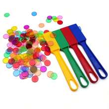 1pc Magic Wands,100pcs Round (Color Random) Magnetic Bingo Wands For Large Group Games, Family Game Nights, Sensory Boxes, Counting And Sorting, Science And Educational Activities,For School Supplies,Back To School - Multicolor - View 3