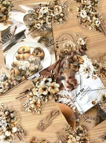 15 件/包花卉英文贴纸，用于剪贴簿，创意美学贴纸贴花，DIY 装饰材料，节日礼物，个性化裁剪贴纸，学校文具用品，用于学校用品，返校