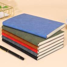 1 件 A5 笔记本、日记本、加厚纸、160 页、皮革设计、备忘录、写作、日记、记笔记、绘画、素描、多用途、学校用品、学生文具、返校 - A5 - 查看 3