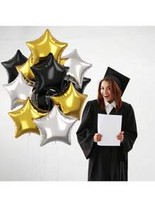 بالونات أرقام مخصصة بقياس 32 بوصة باللون الأسود والذهبي والفضي، أرقام لعيد الميلاد الخاص بك، كما وبالونات بأشكال نجمية بقياس 18 بوصة باللونين الأسود والفضي، الأسود والذهبي، الأحمر والأزرق والأبيض، مناسبة ل- عيد الميلاد وحفلات الاستحمام وعيد الزواج والسنة الجديدة والتخرج وحفلات التزيين