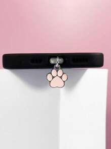Accessorio a forma di cuore per antipolvere per telefono, con ciondolo a forma di artiglio di gatto carino