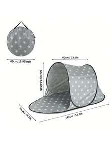 1个装速开沙滩帐篷 - 防紫外线遮阳篷，轻便沙滩凉亭，户外探险遮阳棚 - 30秒快速搭建 - 沙滩家庭必备 - 音乐节露营装备 - 后院遮阳 - 体育赛事遮阳 - 应急防晒