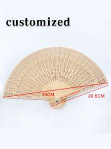 Customized Personalized Summer Outdoor Supplies Fan, Outdoor Decoration, Wedding Holiday Party Return Gift Letter Hand Fan, Wedding Fan Bridesmaid Fan, Custom Wedding Fan Beach Summer Wooden Fan Fashion, Retro, Simple, Chic, Autumn Fashion