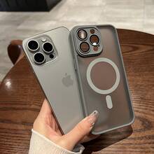 MagSafe Compatible Wireless Charging Phone Case For IPhone 17 Pro Max/17 Air, 16/15/14/13/12 Pro Max Plus - Premium Frosted Clear, Shockproof Drop Protection, Anti-Yellow Anti-Fingerprint Hard PC Back, Stylish Multi-Color, Perfect Gift For Him & Her,Grey - Transparent Gray - View 3
