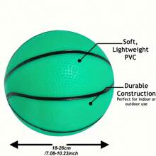 1 个随机颜色迷你篮球，18 厘米，柔软轻便，适合室内外玩耍，适合所有年龄段的趣味配件