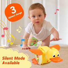 ODAPTO Cute Running Duck Crawling Toy With Light & Music, Baby Toys 18 Months, Increase Baby Tummy Time, Great Musical Crawl Toys For Infant 18 Months - Multicolor - View 6