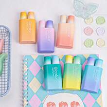 Cute Highlighter Pens Assorted Colors, 2- In-1 Highlighters Pens 12 Colors, Chisel Tip, Bicolor Aesthetic Highlighter Marker Pens Set School Supplies,Pack-6 - 方形 - 查看 5