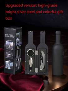 3/5 Pcs Luxury Stainless Steel Bottle Opener Gift Set With Gift Box, Suitable For Party Decor, Clubs, Restaurants & Home Use - Ideal Gift For Holiday Celebrations, Birthdays