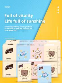 50 Packs Of Natural Wooden Hand-Held Handkerchiefs, Small Bags Of Thin Paper, 3-Layer Pocket Thin Paper, Cute And Personalized Face Towel Bags, Suitable For Wedding Gifts. High-Quality Facial, Toilet And Tissue Use, Durable And Absorbent, Perfect For Home