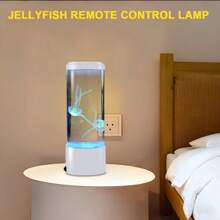 LED Jellyfish Lamp, Electric Aquarium Ocean Night Light, 7 Color Changing Atmosphere, USB/Battery Double Power Desktop Decor Lighting, Suitable For Living Room, Bedroom, Home, Holiday Gift - Batteries Not Included