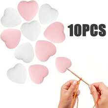 6-16pcs Silicone Heart-Shaped Knitting Needle Protectors, Knitting Accessories And Supplies For Beginners, DIY Crafts, Knitting And Crochet Tools, Needle Tip Covers In Lavender Purple, White, Grass Green, Cream, Rose Pink, Turquoise Blue - Multicolor - View 47